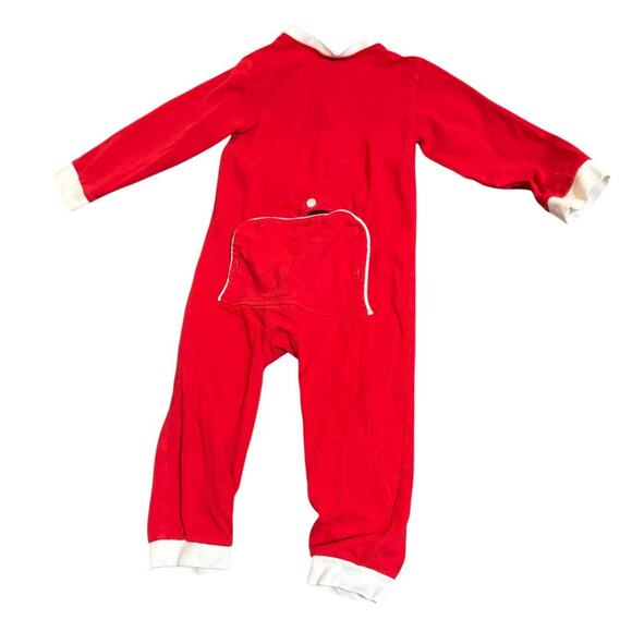 C&L Boutique Buttflap Red Zip Sleeper Long Size 3T Toddler Red White Christmas - Picture 5 of 5